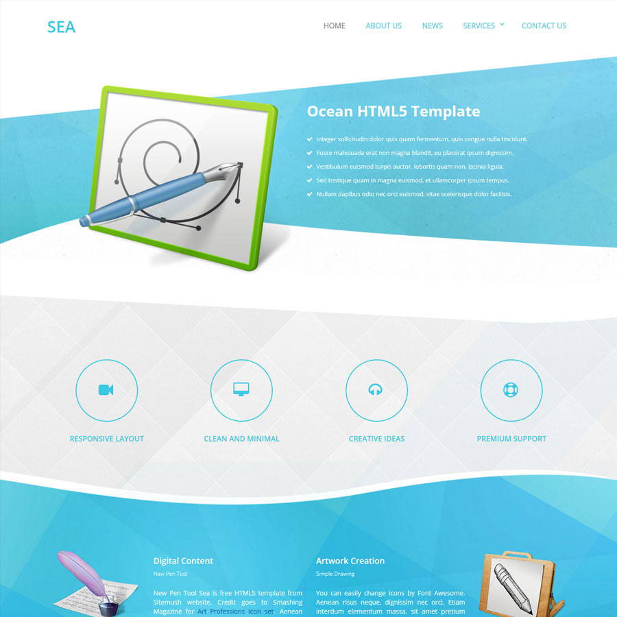 Sea Website Template